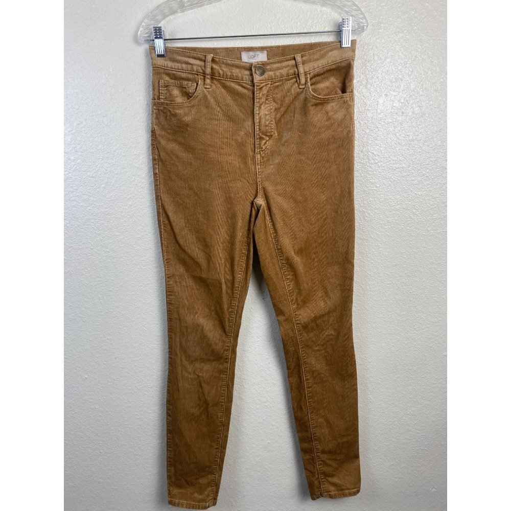 Loft Outfit Corduroy Womens Pants size 4 Brown High Rise Skinny Brown Y2k 90s‎